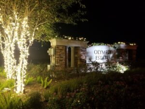Decorated LED LIT Garland and Tree wrap for Commercial property